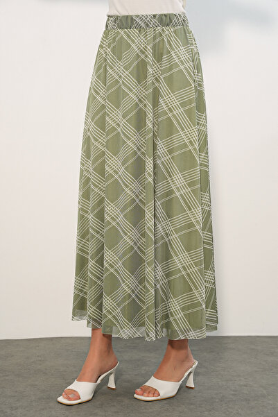 Modamorfo Women's Patterned Lined Skirt 8075 - Çağla
