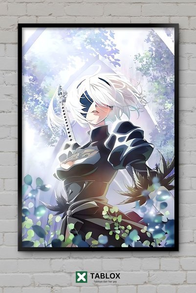 TABLOX Poster artistic pentru jocuri anime cu personajul Nier Automata 2b, ta...