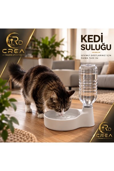 Kedi Suluğu , 1 Lt Gazlı İçecek Şişe Uyumlu Pratik Su Kabı