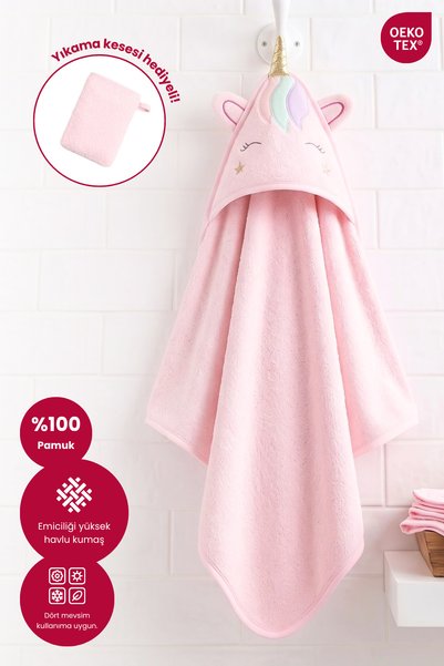 Bebekevi Kapüşonlu Bebek Banyo Havlusu %100 Pamuk Bebek Havlu OEKO-TEX® Havlu...