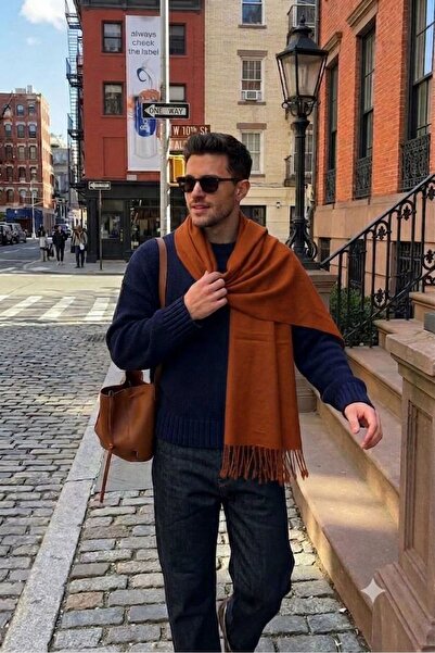ALDAIYR Soft Imported Soft Textured Women's Brown Scarf, Shawl, Shoulder Shawl