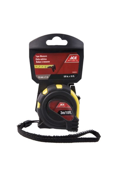ACE Tape Measure (16 mm x 3 m, Black & Yellow)