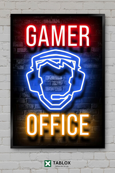TABLOX Gamer Office Gamer Office Gaming Poster neon de perete Tablou decorati...
