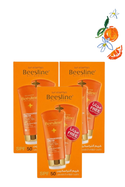 Beesline 3 Pieces Ultrascreen Cream Invisible Sunfilter SPF 50 60 ML