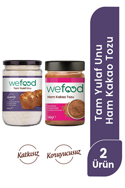 Wefood Ham Kakao Tozu 140 gr + Glutensiz Tam Yulaf Unu 300 gr