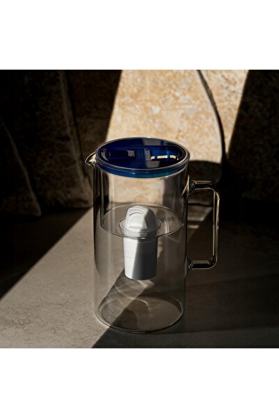 Wessper Carafa de sticlă cu filtru D2 BOROSILICATE FF 3l granat + 12 filtre