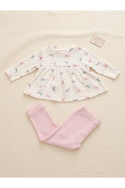 BİANCOFİGLİO Baby Top and Bottom Set Combed Cotton Fabric