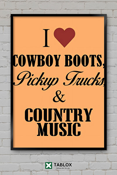 TABLOX I Heart Cowboy Boots Iubesc cizmele de cowboy, tablou decorativ din MD...