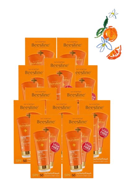 Beesline 12 قطعة كريم ألترا سكرين غير مرئي للحماية من الشمس بعامل حماية 50، 6...