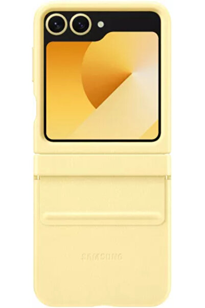 Samsung Husă de protecție din piele pentru Galaxy Flip6, Galbenă