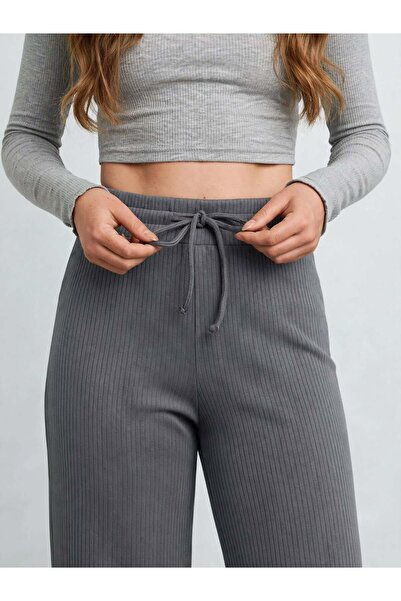MAİMODA Women's Ribbed Brushed Casual Pants