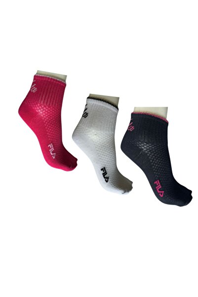 Fila Παιδικές Αθλητικές Κοντές Κάλτσες F8858 3 τεμάχια Πολύχρωμες