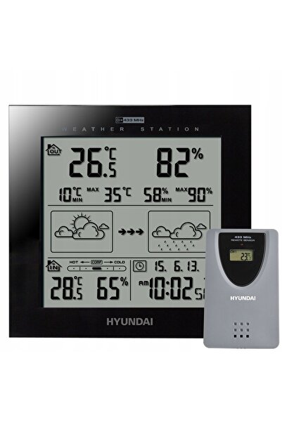 Hyundai Stație meteo DCF Higrometru 2244B Prognoză meteo Termometru