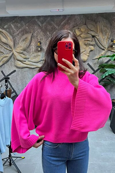 sunfyre Bat Sleeve High Neck Knitwear Sweater Sun529
