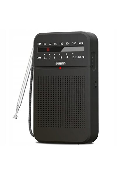 LTC Radio portabil de buzunar AM/FM/AUX, alimentat cu baterii, cu mufă mică, ...