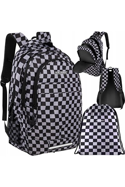 KRUZZEL Rucsac 30L - model șah 24531