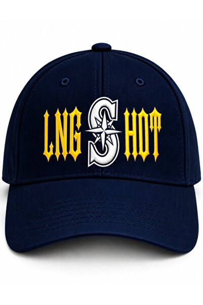 barsdepo Longshot Navy Blue Unisex Embroidered Hat |   Gothic Design Baseball...