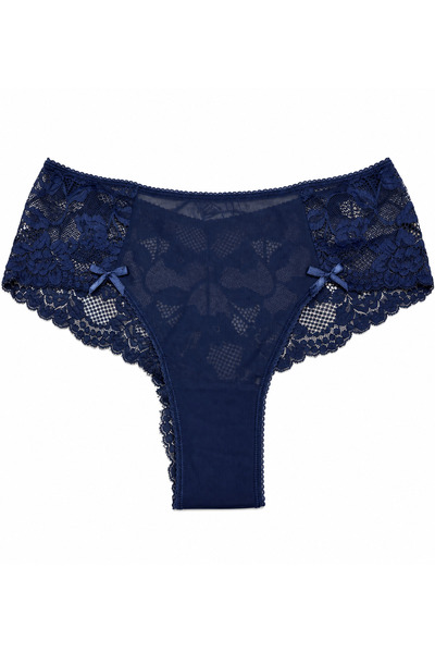 Zena Plus Size Floral Lace Bow Detailed Stretchy Women's Panties