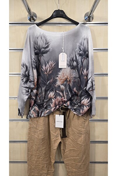 Park Moda Ιταλική μπλούζα μερσεριζέ με σχέδιο αγκάθιας καμήλας
