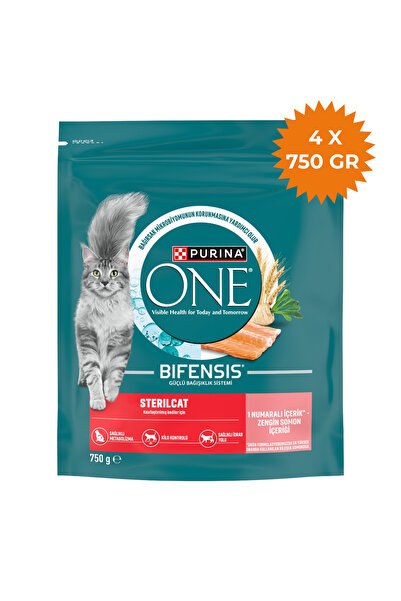 Purina One Steril Kedi Maması Somonlu 4 X 750 Gr