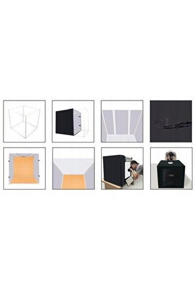 PULUZ Cort foto de studio de 80cm, cutie de lumină pentru fotografie, LED 5500K