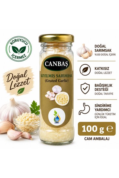 CANBAŞ TARIM Kıyılmış Sarımsak Cam Şişe 100 gr
