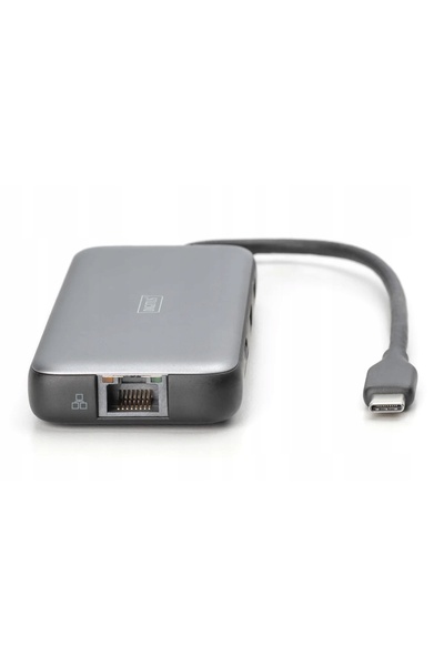 Digitus Stație de andocare USB Tip C cu 8 porturi, 2x HDMI 4K/60Hz, PD 3.0