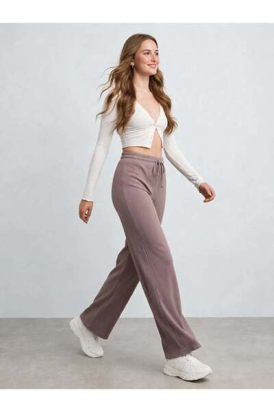MAİMODA Women's Ribbed Brushed Casual Pants