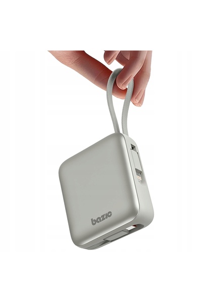NO BRAND PowerBank 3 în 1 Bazic Fusion Mini 10000mAh cablu USB-C/Lightning gri