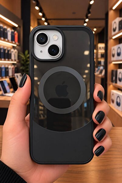 Barbanti iPhone 13/14/15 Uyumlu MagSafe Şeffaf Arka Kapaklı Kamera Korumalı D...