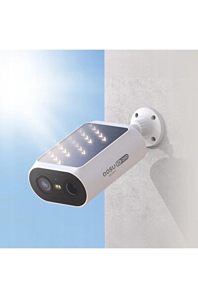 NO BRAND 2 camere de exterior cu alimentare solară 2K QHD, aplicație LED AI, ...