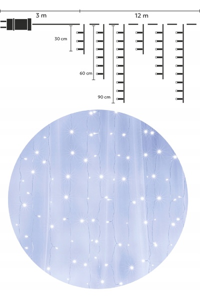 Chomik LUMINĂRI DE EXTERIOR SOPLE 300 LED IP44 LUMINĂRI CU FIXARE + PERDEA LU...