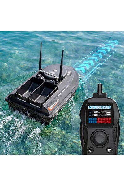 GOMEDIA Barcă de nadă pentru pescuit V066 GPS 2 dozatoare 3kg Pilot 1000m RAP...