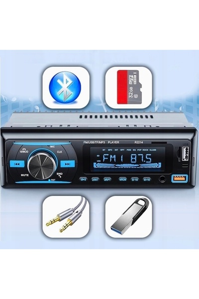 NO BRAND Radio auto 1DIN Bluetooth USB SD AUX MP3 Microfon Telecomandă Set audio