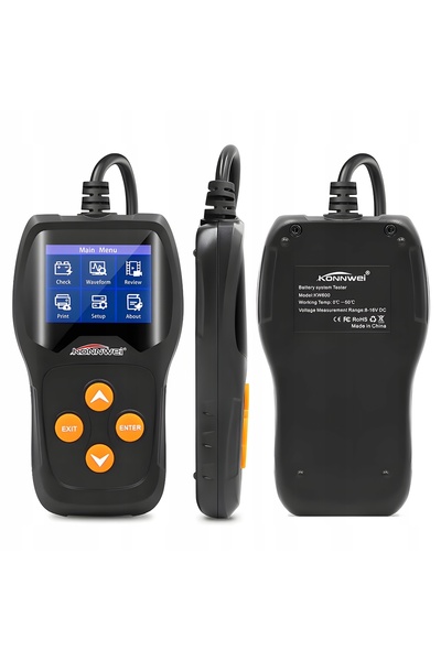 NO BRAND Konnwei KW600 Tester digital de baterii LCD 6V 12V Meniu polonez