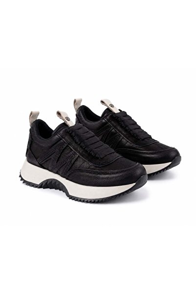 Mammamia 3405 Genuine Leather Casual Women's Shoes-Black Nubuck