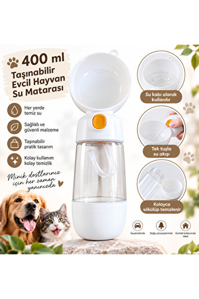 TAŞINABİLİR EVCİL HAYVAN SU MATARASI 400 ML