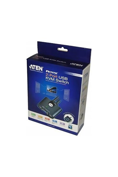Aten Comutator KVM USB VGA cu 2 porturi și selecție la distanță a portului | ...