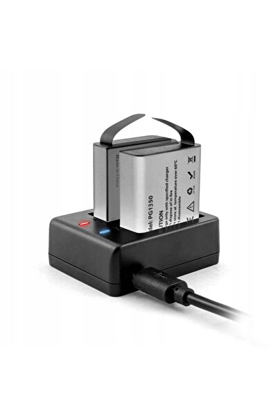 EKEN Kit Încărcător Dublu + 2 Baterii 1350mAh