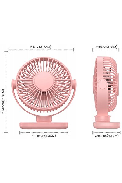 TOPK Ventilator USB silențios, mini ventilator de birou pentru răcire K62C roz