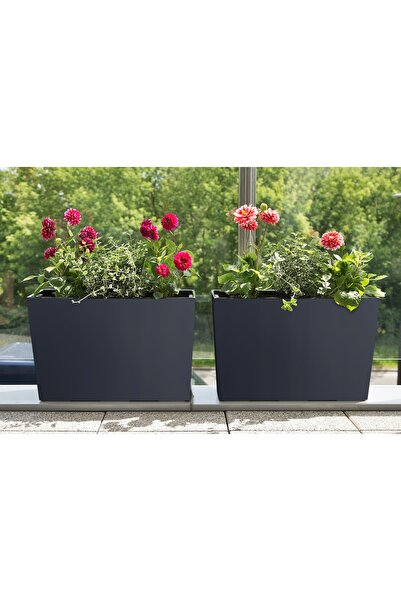 Deco4Home Jardinieră antracit înaltă 50x58cm cu inserție
