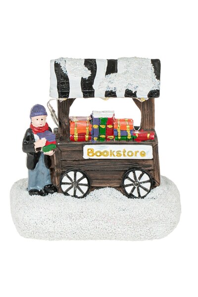 OEM Scena de Craciun Librarie cu Lumina LED 9x5x9.5cm - Figurine Sat