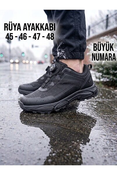 Rüya Ayakkabı Büyük Numara 45-46-47-48 Erkek Mekanizmalı Bağcık Trekking & Ou...