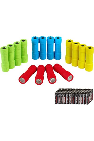 EVERBRITE 16-Pack Mini LED Flashlight Set, 48 AAA Batteries Included