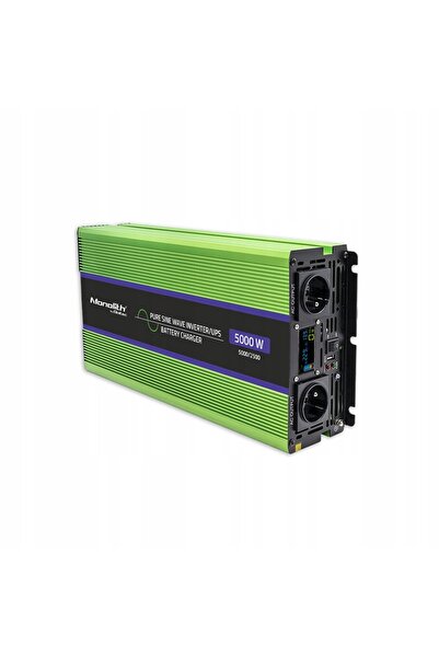 Qoltec 2500W/5000 12V/230V UPS Invertor de putere cu undă sinusoidală pură și...