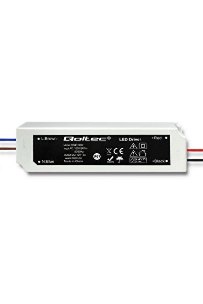 Qoltec Sursă de alimentare LED 12V 3A 36W impermeabilă IP67 pentru benzi LED ...