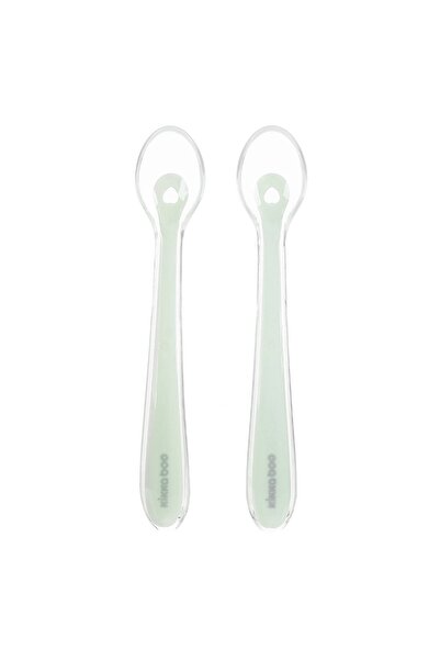 OEM Lingurite din Silicon Verde Menta cu Husa Kikka Boo - 2buc - Linguri, Pro...