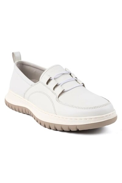 Libero 5908 Genuine Leather Casual Women's Shoes - Off-White
