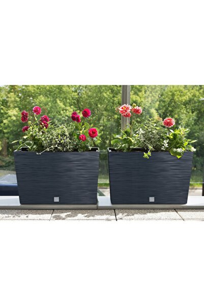 Deco4Home Jardinieră antracit înaltă 50x58cm cu inserție