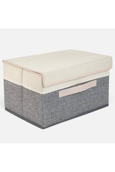 OEM Storage 25x35x20 iuta gri-ecru - Cutii Depozitare Capac, Organizare-Curat...